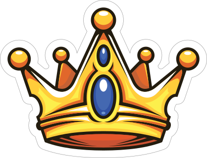 Cartoon Crown with Sapphires Sticker