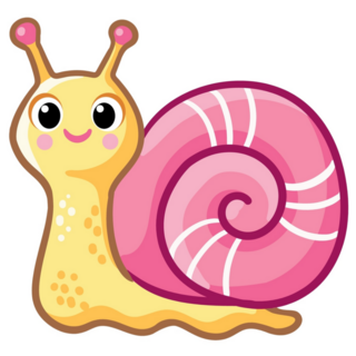 Cartoon Cute Snail Pink Shell Sticker
