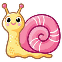 Cartoon Cute Snail Pink Shell Sticker