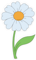 Cartoon Daisy Flower Sticker