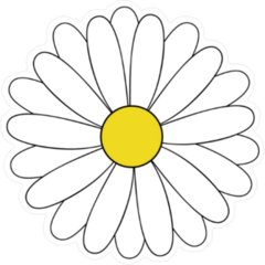 Cartoon Daisy Sticker