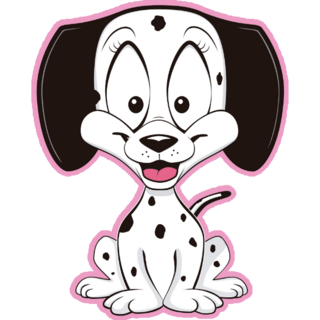 Cartoon Dalmatian Pink Sticker
