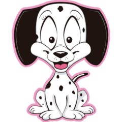 Cartoon Dalmatian Pink Sticker