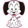 Cartoon Dalmatian Pink Sticker