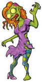 Cartoon Dancing Female Zombie Sticker