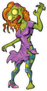 Cartoon Dancing Female Zombie Sticker