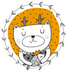 Cartoon Deer Cat Sticker