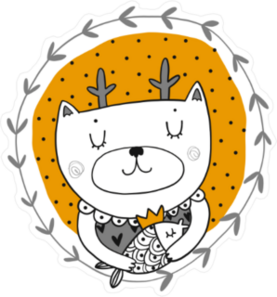 Cartoon Deer Cat Sticker