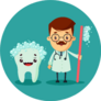 Cartoon Dentist And Big Cute Tooth Illustration Sticker