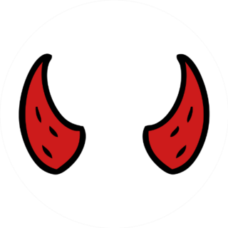 Cartoon Devil Horns Sticker
