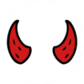 Cartoon Devil Horns Sticker