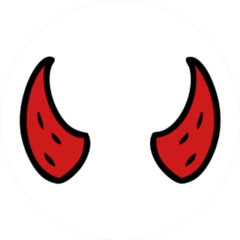 Cartoon Devil Horns Sticker