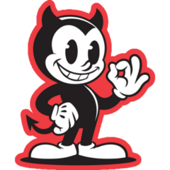 Cartoon Devil Mascot Sticker