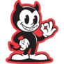 Cartoon Devil Mascot Sticker