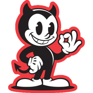 Cartoon Devil Mascot Sticker