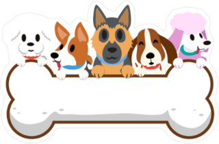 Cartoon Dogs on a Bone Sticker