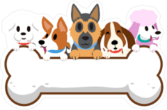 Cartoon Dogs on a Bone Sticker