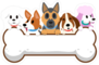 Cartoon Dogs on a Bone Sticker