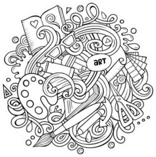 Cartoon Doodle Art And Elements Sticker