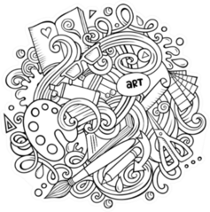 Cartoon Doodle Art And Elements Sticker