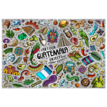 Cartoon Doodle Guatemala Sticker