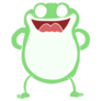 Cartoon Doodle Happy Frog Sticker