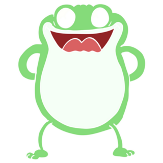 Cartoon Doodle Happy Frog Sticker