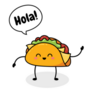 Cartoon Doodle Taco Hola! Sticker