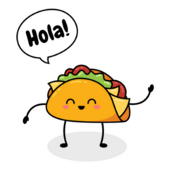 Cartoon Doodle Taco Hola! Sticker