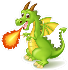 Cartoon Dragon With Fire