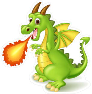 Cartoon Dragon With Fire