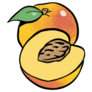 Cartoon Drawing Of Sliced Georgia Peach Sticker