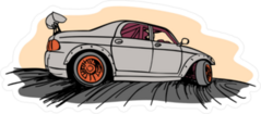 Cartoon Drifting JDM Car Sticker