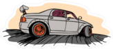 Cartoon Drifting JDM Car Sticker