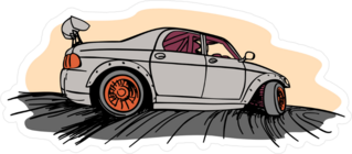 Cartoon Drifting JDM Car Sticker