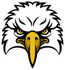 Cartoon Eagle Head Sports Mascot Sticker