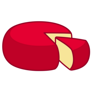 Cartoon Edam Cheese With Red Wax Rind Sticker