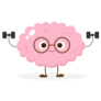 Cartoon Exercising Brain Sticker