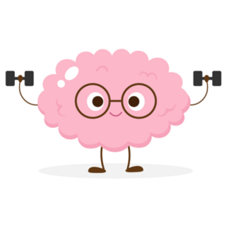 Cartoon Exercising Brain Sticker