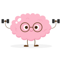 Cartoon Exercising Brain Sticker