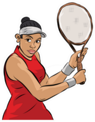 Cartoon Female Tennis Player Sticker