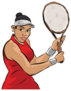 Cartoon Female Tennis Player Sticker