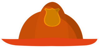 Cartoon Firefighter Helmet Sticker
