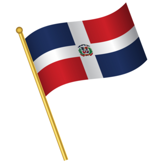 Cartoon Flag Dominican Republic Sticker