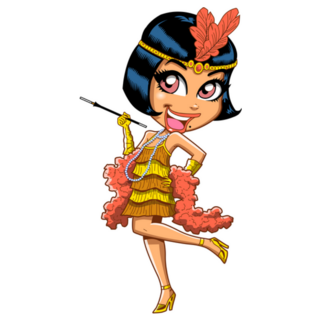 Cartoon Flapper Party Girl From The Roaring 20s Sticker