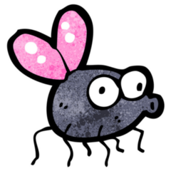 Cartoon Fly Pink Wings Sticker
