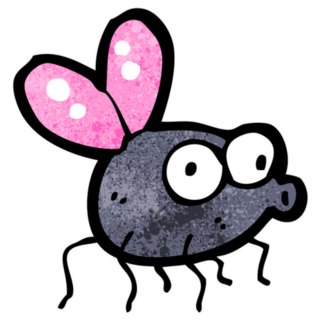 Cartoon Fly Pink Wings Sticker