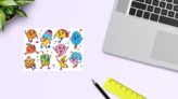 Cartoon Food And Drink Sticker Sheet on a Desk (New) example
