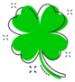 Cartoon Four Leaf Clover Icon Sticker
