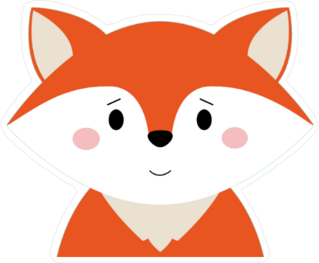 Cartoon Fox Head Sticker